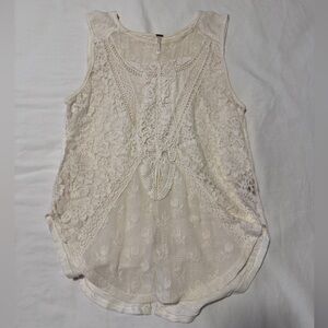 Free People Cream Lace Tank Top S/P